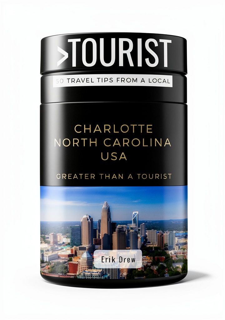 Installing Greater Than a Tourist North Carolina Travel Guide on a wooden desk