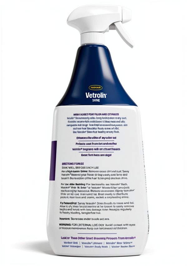 Vetrolin Shine Polish and Detangler Spray for Horses and Dogs 32oz-9