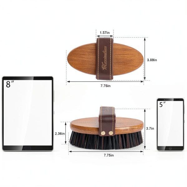 Equine Brush MAXIMILIAN Horse Grooming Brush with Leather Strap-1
